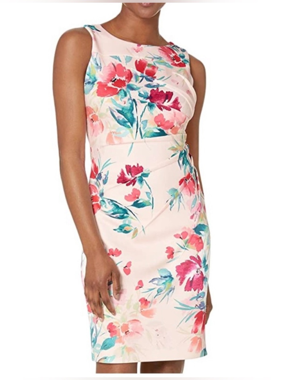 Calvin Klein Sleeveless Floral
Sheath Dress Pink Peach size 2